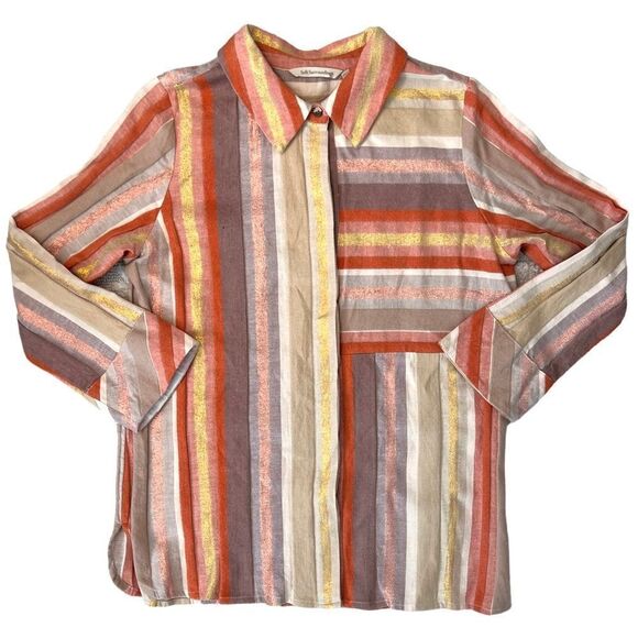 Soft Surroundings Maddalena Petite striped button-up shirt - Picture 1 of 9